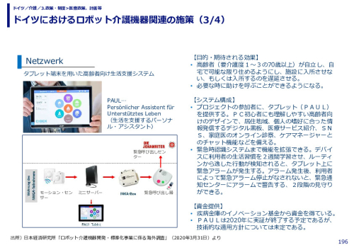 ドイツにおけるロボット介護機器関連の施策